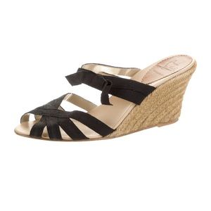 Christian Louboutin Delfin Espadrille Wedge Black Size 8 (38)